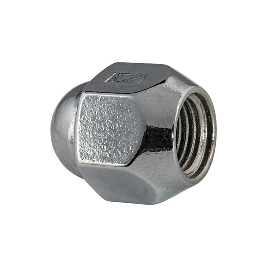 Steel Wheel Lug Nut | Style: Acorn Dometop Cap | Thread: M12x1.25 | Length: 24mm | Hex: 19mm | Finish: Chrome Plated