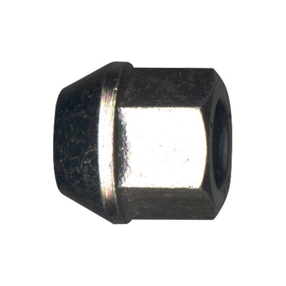 Steel Wheel Lug Nut | Style: Acorn Bulge Open End | Thread: 1/2"-20 | Length: 15/16" | Hex: 13/16" | Finish: Zinc Plated
