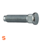Silver steel serrated wheel stud with threaded shaft, knurled shoulder, and round head