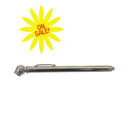 Chrome High-Pressure Pencil Air Gauge | Range: 20-120 PSI | Increments: 2-PSI
