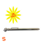 Chrome pencil tire pressure gauge with angled head and pocket clip