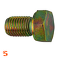 Iridescent metal hex oil drain plug with M12x1.50 threaded shaft and 17mm hex head