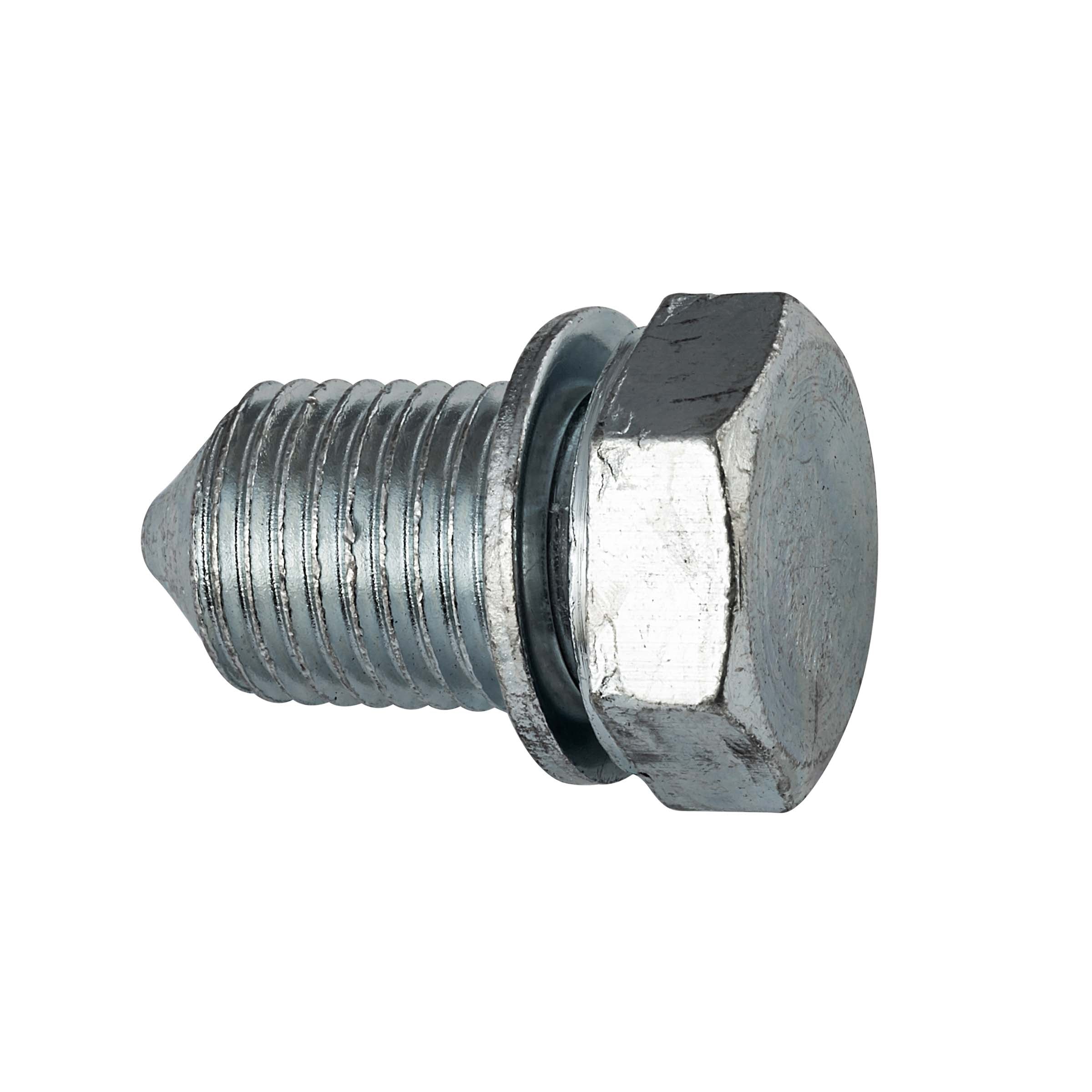 Oil Drain Plug Pilot Point with Floating Washer Thread: M14-1.5 Hex: 19mm