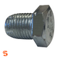 Zinc plated oversize single hex oil drain plug with threaded shaft and 19mm hex head