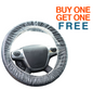 5” x 20” Clear PE Plastic Double Elastic Band Steering Wheel Covers
