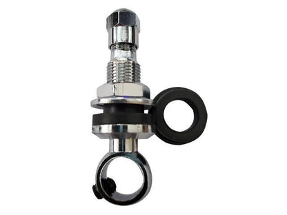 Low-profile TPMS-501 valve stem adapter with washers for custom wheels