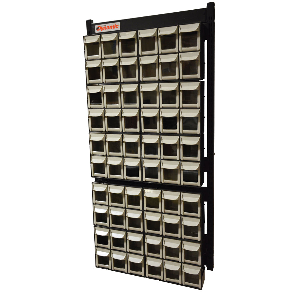 Smart Wall with 60 Flip-out storage bins