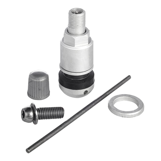 OEM TPMS Valve Kit | Style: Huf/Beru Gen I | Color: Silver | Length: 43mm | Fits: Audi A4, BMW, Porsche | OEM / Cross-Ref: RDV001, 1092