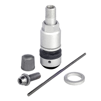 JohnDow 6-222 OE TPMS replacement valve — Huf/Beru Gen I, black, 49mm