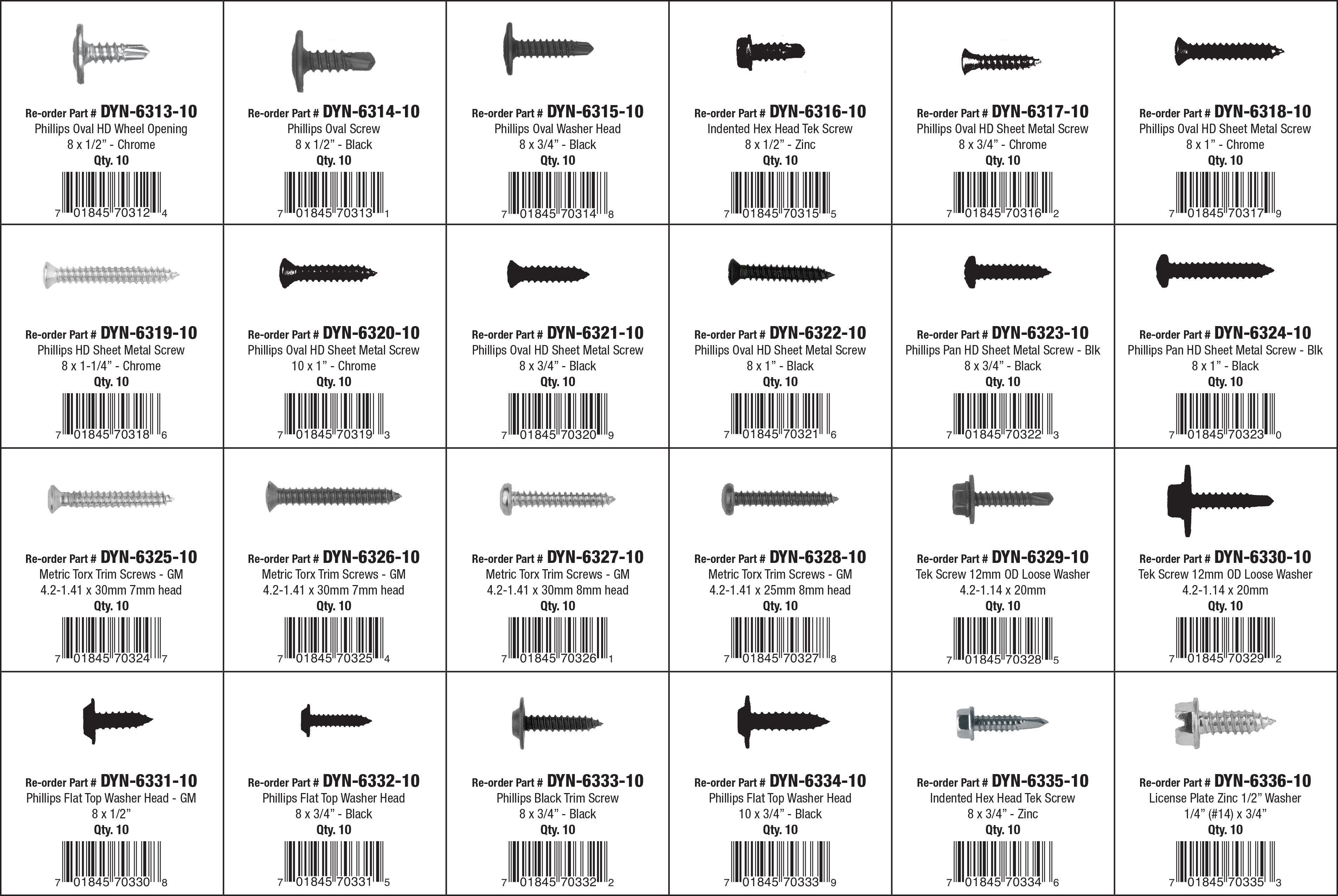 Auto Body Trim Screw Assortment