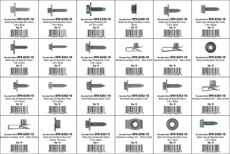 Auto Body Bolts Assortment Kit