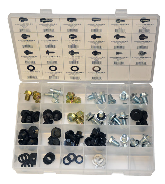 Dynamic Oil Drain Plug and Gasket Assortment | Total Parts: 22 | Total Pieces: 88