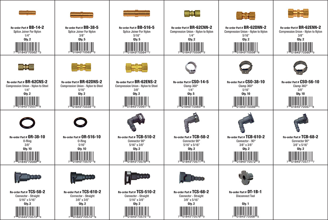 Fuel Line Repair Parts Assortments