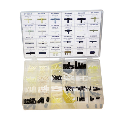 Vacuum Tee & Connectors Assortment (180 Total Pieces)