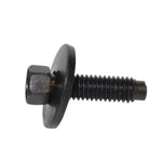 Metric Dog Point Body Bolt Indented Hex Head Loose Washer | Black | Screw Size: 6-1.00 x 22mm | Head Size: 8mm | OD Washer: 19mm | OEM # Chrysler: 6100566 * Ford: N606676-S2, N606676-S, N606676-S100 * GM: 11503982