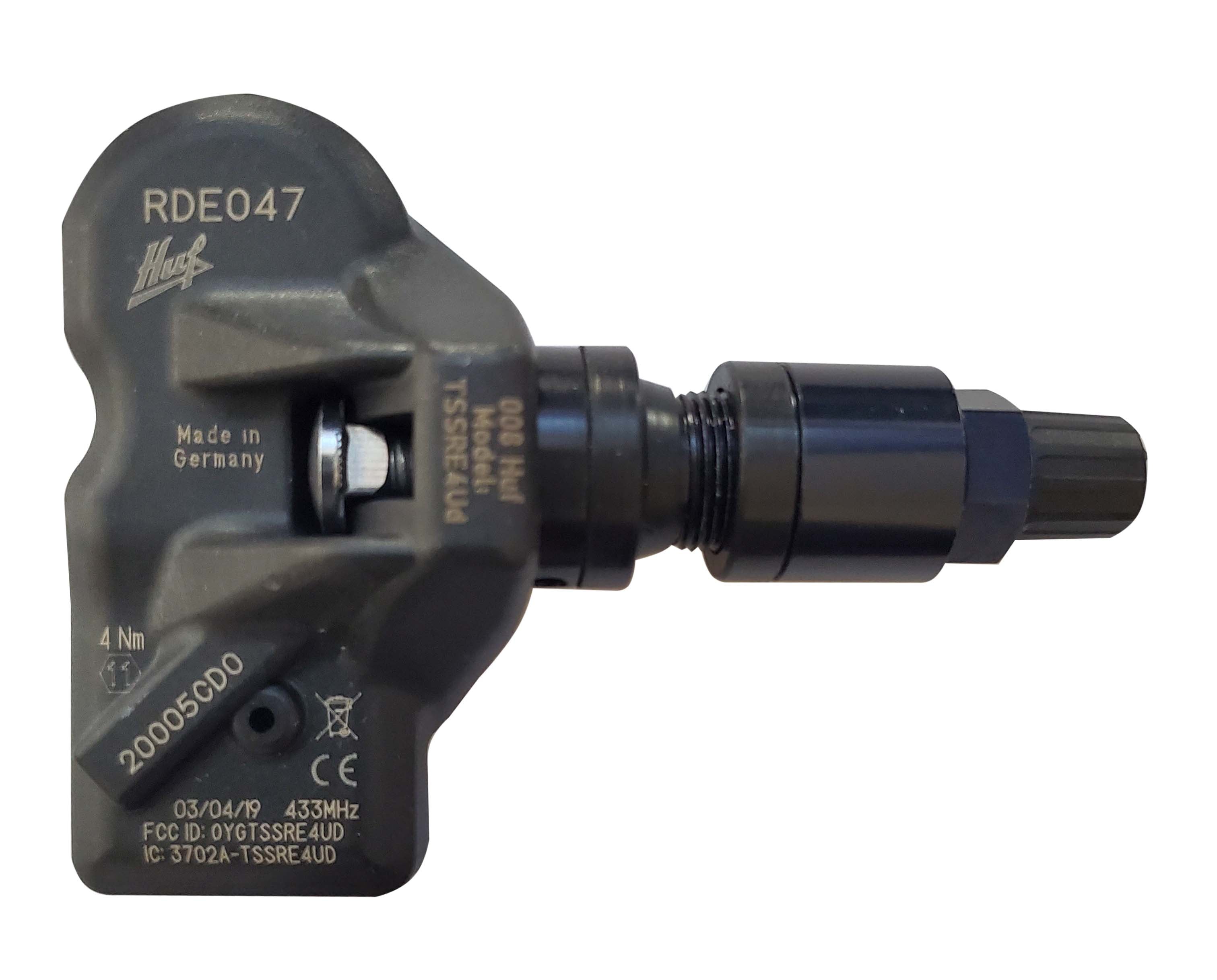 HUF TPMS Sensor RDE047V26 - 433 MHz Direct Fit Original Equipment Replacement.