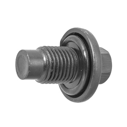 Gold-tone M14x1.50 pilot-point oil drain plug with threaded shaft